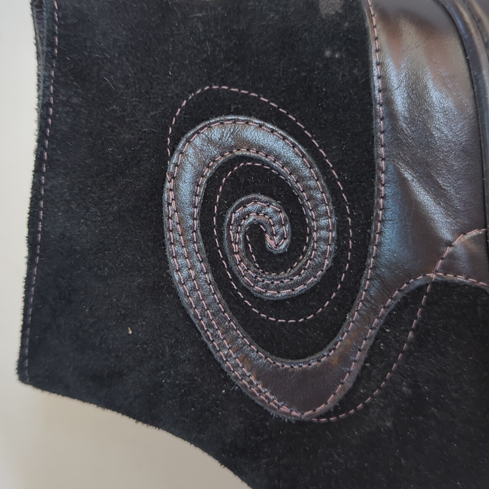 Naot, Oyster, Black Suede/Leather Booties. Sz40/9-9.5 - Picture 5 of 12
